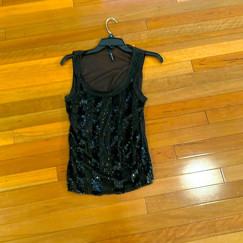 Kay Celine Black Sequin Top